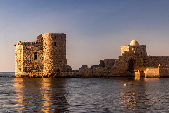 View of Sidon Sea Castle, Lebanon