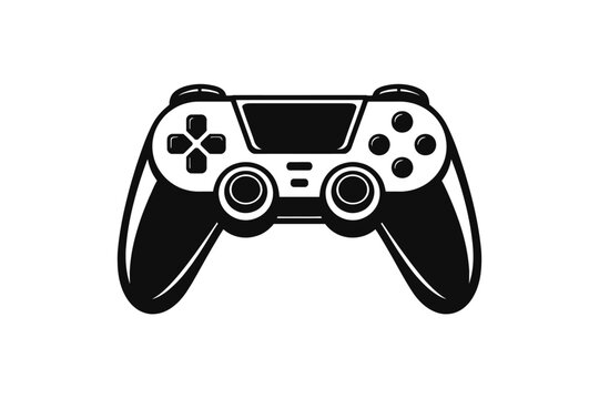 Black and white illustration of a video game controller for gaming