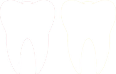 Obraz premium Minimalist tooth outline vector illustration, clean dental care symbol, abstract oral hygiene icon, healthy teeth graphic element for medical design