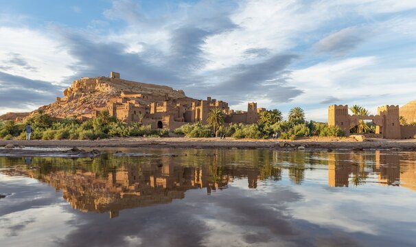 Fortified village, residences of the Kasbah Ait Benhaddou, High Atlas, Ksar Ait Benhaddou, Ouarzazate Province, Souss-Massa-Dra&acirc;, Morocco