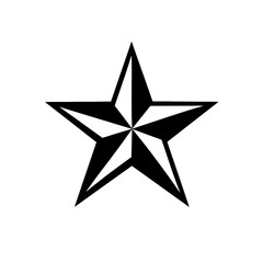 Obraz premium Black star shape icon on white background for design and decoration
