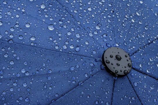 Blue umbrella with raindrops, Reutte, Au&szlig;erfern, Tyrol, Austria