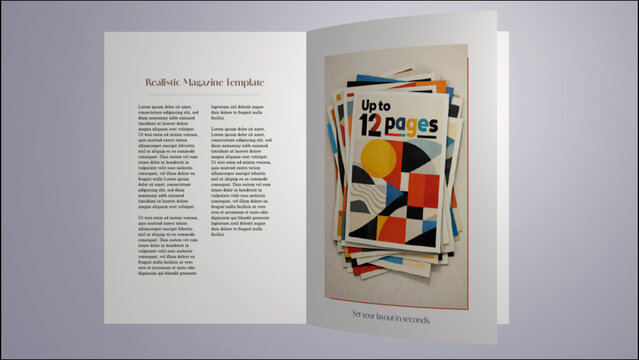 Realistic Editorial Magazine Mockup