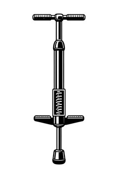 Black and white illustration of a pogo stick with spring and handles