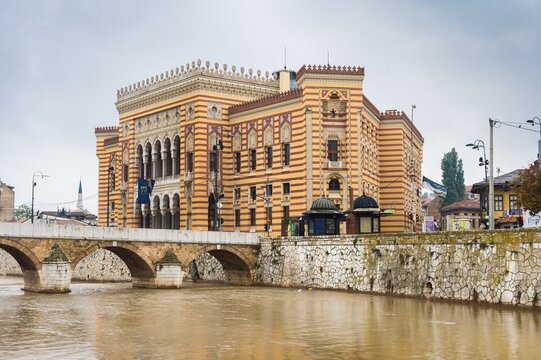Vijecnica or City Hall, Former National University Library, Sarajevo old town, Bosnia and Herzegovina
