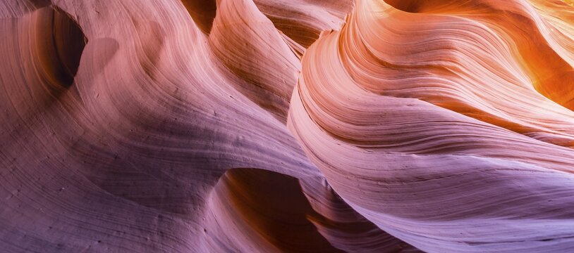Colourful sandstone formation, Lower Antelope Canyon, Slot Canyon, Page, Arizona, USA