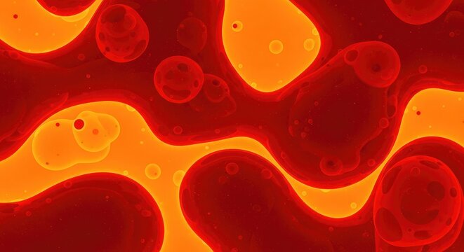 Abstract fluid lava lamp movement with red and orange hues background wallpaper poster banner download 2026 2027