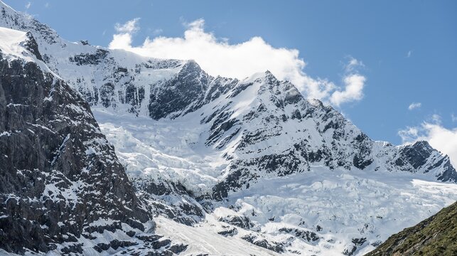 Rob Roy Glacier, Mount Aspiring National Park, Otago, Southland, New Zealand