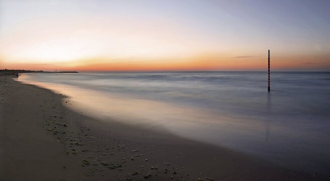 Sunrise at the beach of Cavallino, Venice, Italy, Europe