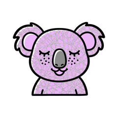 Fototapeta premium Smiling purple koala illustration