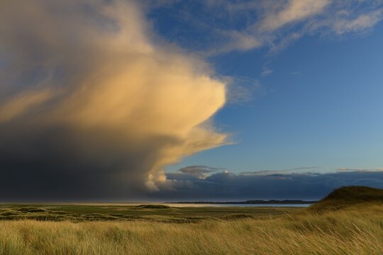 Dune Landscape with Thundercloud, Elbow, List, Sylt Island, Germany