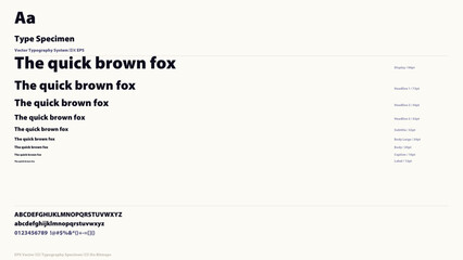 Modern typography specimen layout showing font styles, weights, and character sets for graphic design and branding © Nagata Studio