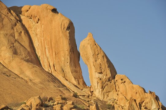 Landscape with granite rocks around Spitzkoppe mountain, Namibia, Africa