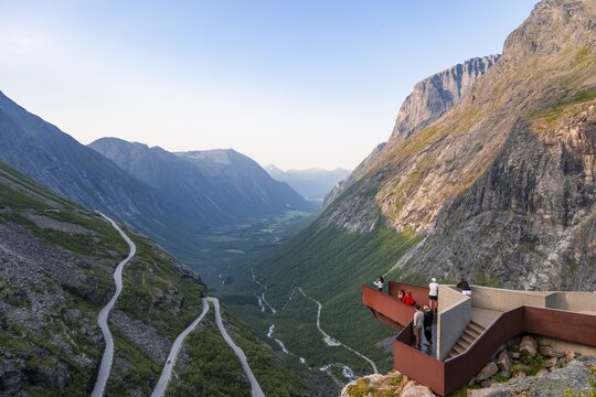 Plattingen viewing platform, hairpin bends on the Trollstigen mountain road, near &Aring;ndalsnes, M&oslash;re og Romsdal, Vestland, Norway