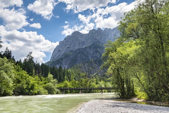 River Enns, summit of the Hochtor group, Ges&auml;use National Park, Styria, Austria