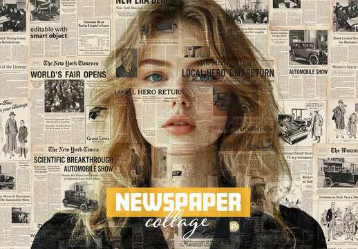 Newspaper Collage Effect