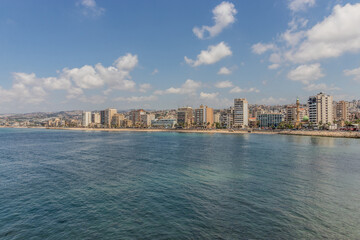 Fototapeta premium Skyline of Sidon town, Lebanon
