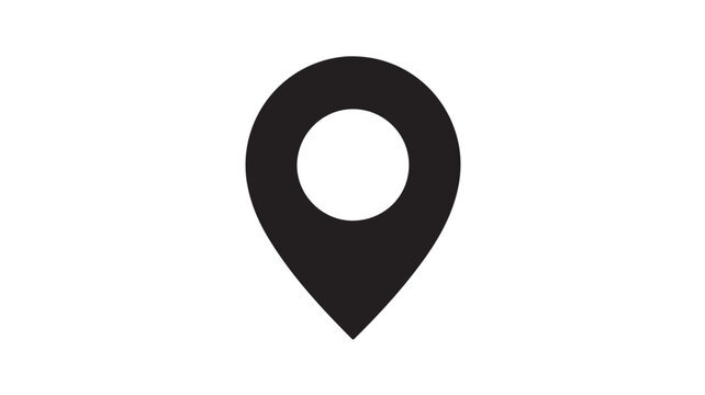 Black Map Pin Icon For Navigation Concepts