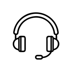 Fototapeta premium A minimalist vector graphic of a headset with microphone