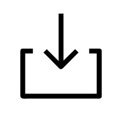 Fototapeta premium A minimalist vector graphic icon of a download symbol in black