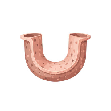 Cartoon U shaped sausage link