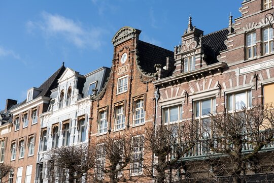 Row of houses, historical houses at the Grote Markt, market place in the old town, Haarlem, province North Holland, Holland, Netherlands