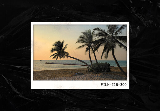 Analog Film Frame Template, Retro Polaroid Photo Border Mockup & Film Strip Overlay Clipart