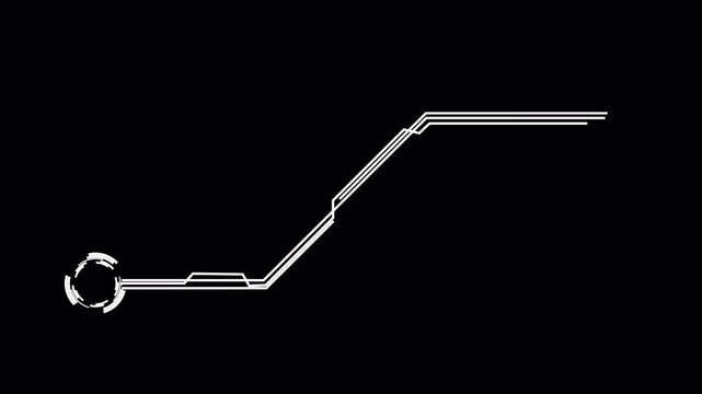Modern Futuristic HUD Circular Callout Ascending Line Overlay Title Sci-Fi Tech Interface Clean Digital Pointer Lower Third