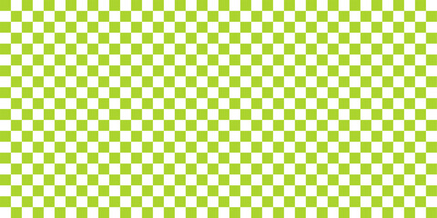Green Checker Seamless Pattern. Green and white checkerboard pattern with vibrant geometric shapes. Retro hand-drawn design featuring abstract geometry bg. Trendy vintage grid background.