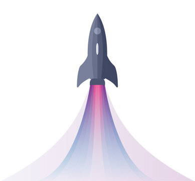 Gradient Rocket Launch Illustration for Startup Concept
