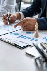 Fototapeta premium Business people planning strategy analyzing financial data charts