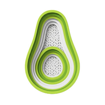 Layered avocado papercut art