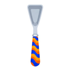 Naklejka premium Colorful paint scraper tool with striped grip