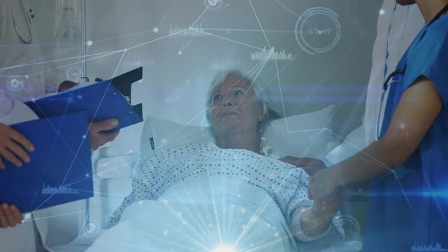Animation of connections over diverse doctors and senior patient