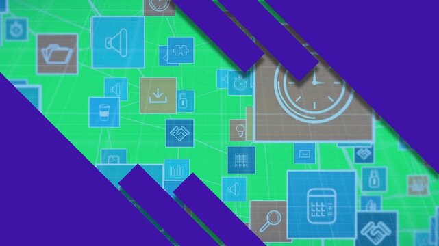 This graphic animation features a purple and pink colour splash on an alpha channel