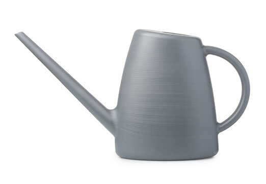 Side view of gray plastic watering can
