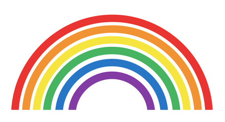 Obraz premium Vibrant and colorful rainbow arch illustration with a full spectrum of bright colors against a clean white background