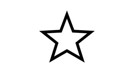 Fototapeta premium Simple Black Outline Star Icon Vector Graphic on White Background - Basic Geometric Shape Design Element
