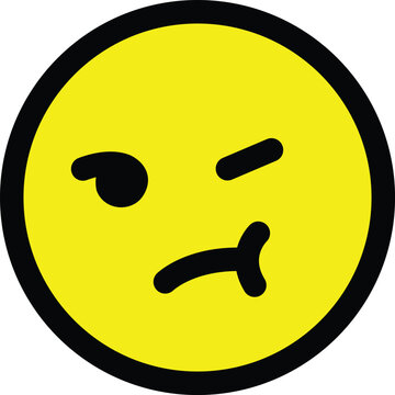 Pouting yellow face with sulking expression