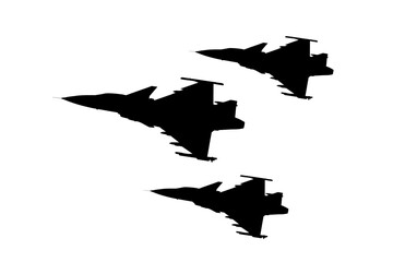 Fighter jet icon. Modern Fighter Jet Silhouette Isolated on transparent, isolated Background