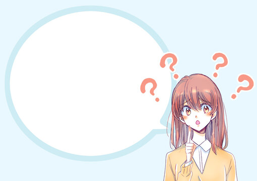 疑問がある女子学生　口パク　吹き出し