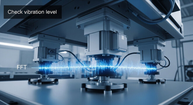 Advanced Industrial Robot Arm with FFT Vibration Analysis Technology.