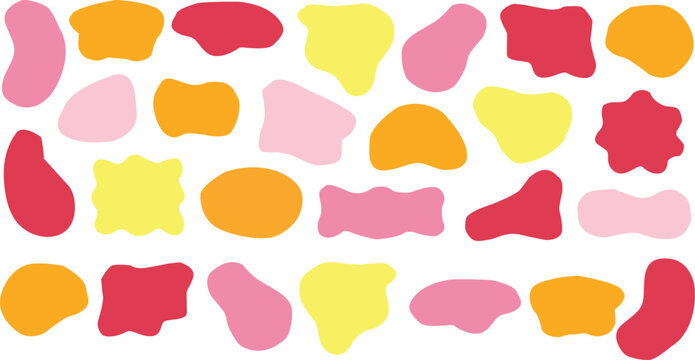 A collection of colorful shapes on a white background