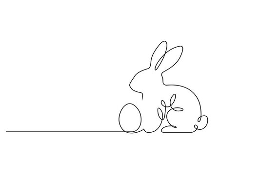 Animation continuous one line drawing Minimalist rabbit line art, simple animal illustration, continuous one-line drawing, black line art