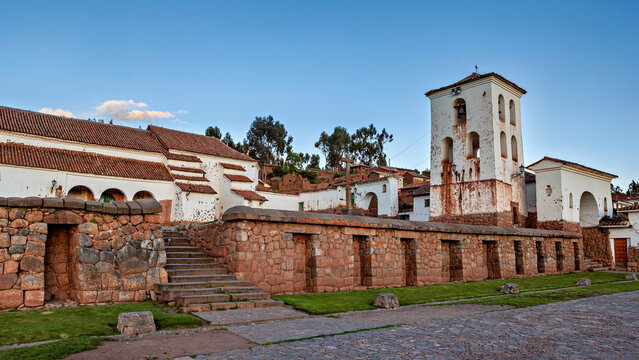 the historic village of Chinchero in the Sacred Valley of the Incas in Peru