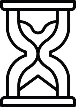 976 hourglass complete cycle sand fully settled vector illustration on transparent background