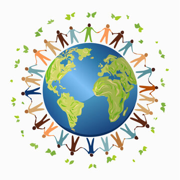 lobal Brotherhood and Friendship Concept Vector: Multiracial People Holding Hands