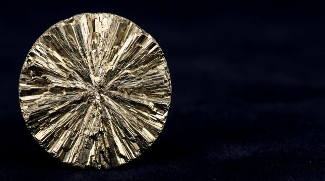 Pyrite Sun Mineral Macro &ndash; Radial Crystal Formation