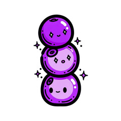 Obraz premium Stacked smiling purple spheres with sparkle accents