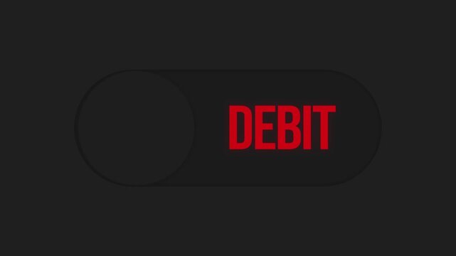 Dark mode debit card switch button icon for finance app UI UX animation clip